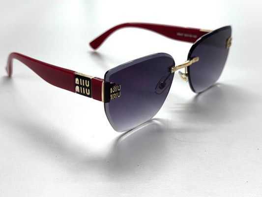 Women’s M frameless sunglasses - red arm