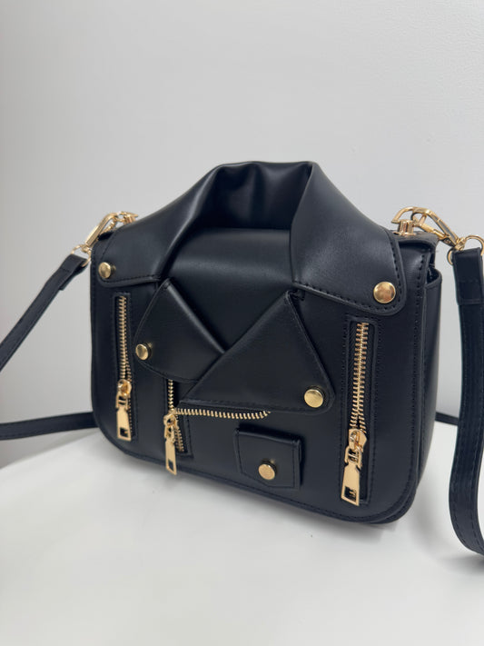 Black biker bag