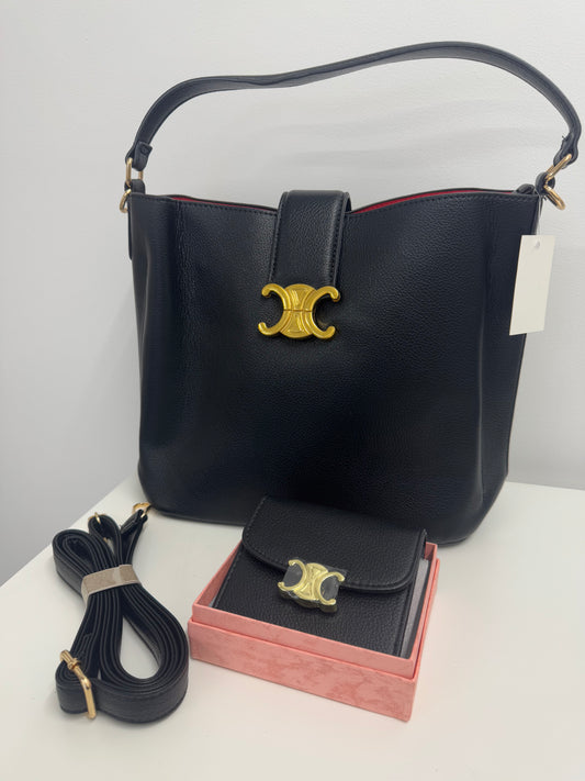 Selina bucket bag & purse black